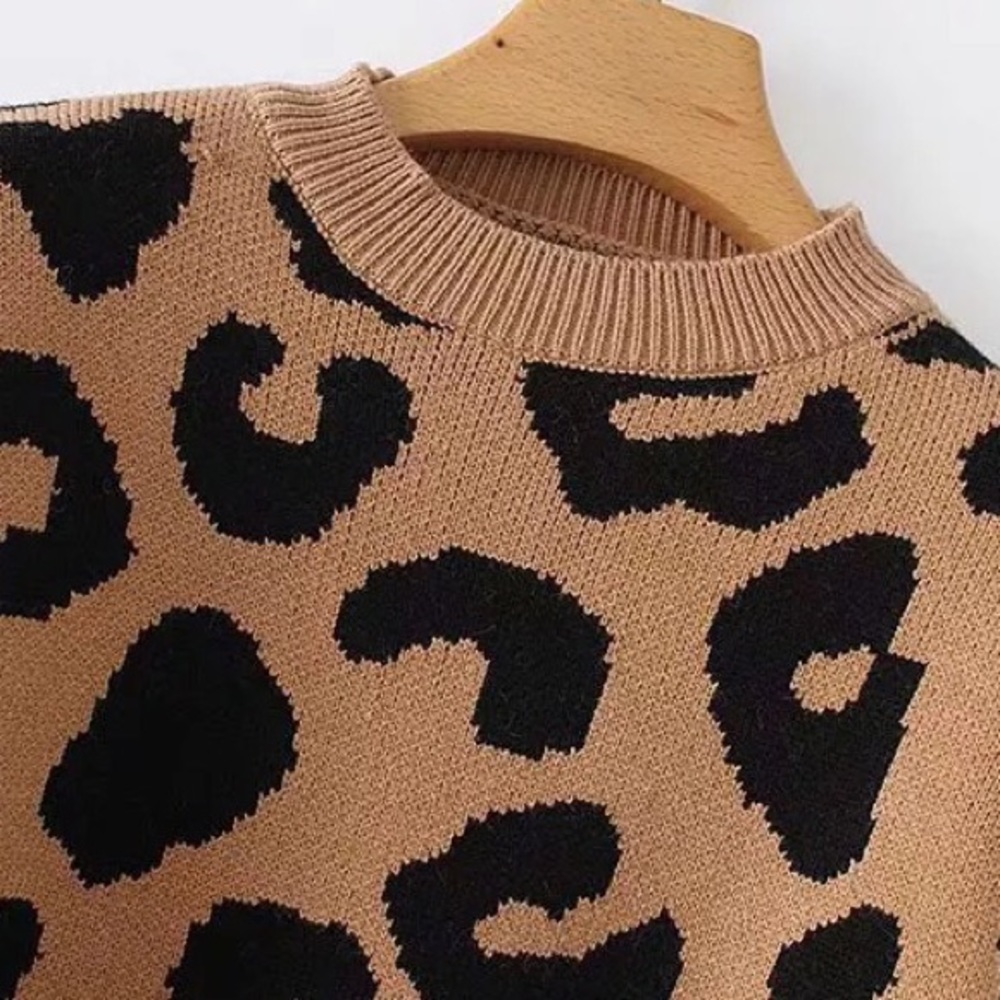 Leopard Knit Sweater - Picture 2 of 8